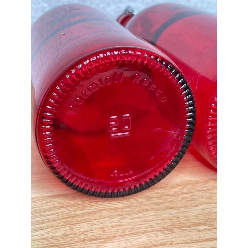 Bormioli Rocco Red Swing Top Giara Glass Bottle Set of 2‎ Made in Italy